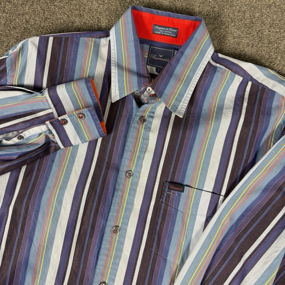 Façonnable Shirt Men's L Multicolor Classic Long Sleeve‎ Button Down